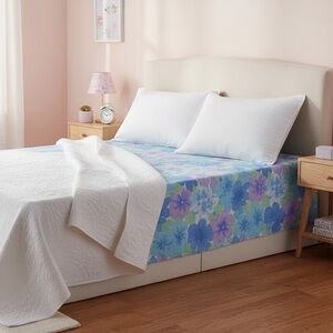 Vintage 1971 Wabasso Floral “Mystique” Percale Double Flat Sheet